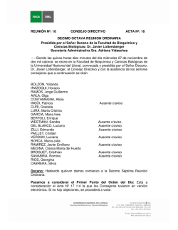 Sesi&oacute;n del 27 de noviembre - Facultad de Bioqu&iacute;mica y Ciencias