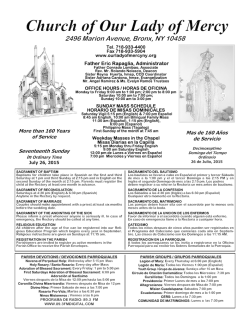 Church of Our Lady of Mercy 2496 Marion Avenue, Bronx, NY 10458