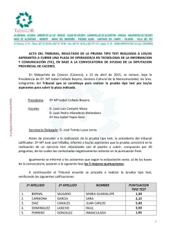 Acta Prueba Tipo Test - Mancomunidad Tajo