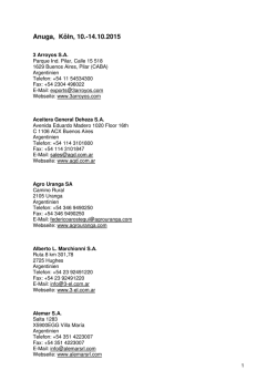 pdf: Expositores argentinos en la Anuga 2015
