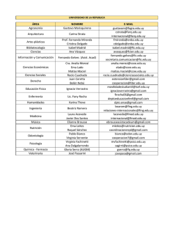 &Aacute;REA NOMBRE E-MAIL Agronom&iacute;a Gustavo Marisquirena