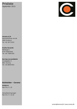 Prisliste - Sorring Lervarefabrik A/S