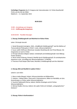 Vorl&auml;ufiges Programm des IX - Internationale Schelling