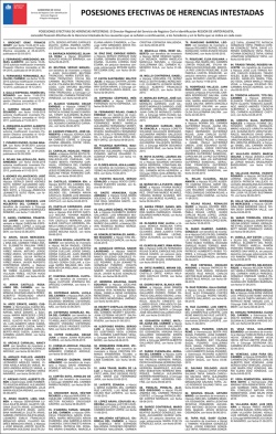 POSESIONES EFECTIVAS DE HERENCIAS INTESTADAS