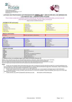 listado de pesticidas autorizados en cebollas y ubicaci&oacute;n