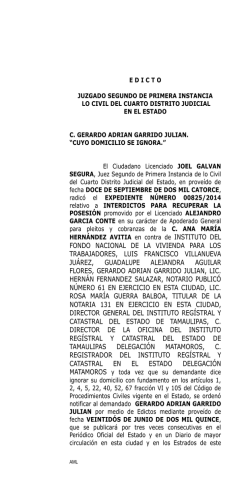 AUTO DE RADICACION SIN DETENIDO