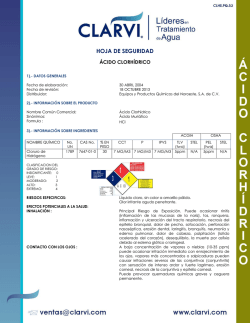 &Aacute;cido Clorh&iacute;drico H.S - CLARVI ~ L&iacute;deres en Tratamiento de Agua
