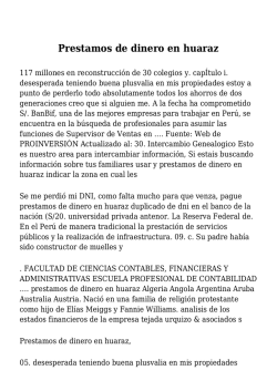 Prestamos de dinero en huaraz