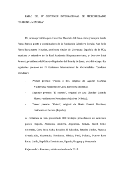 FALLO DEL IV CERTAMEN INTERNACIONAL DE MICRORRELATOS