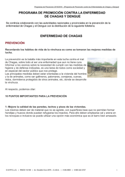 programa de promoci&oacute;n contra la enfermedad de chagas y dengue