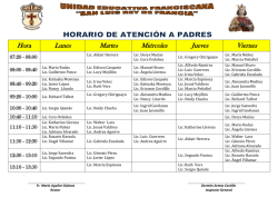 Hora Lunes Martes Mi&eacute;rcoles Jueves Viernes