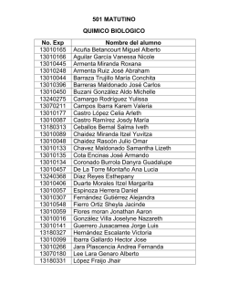 501 MATUTINO QUIMICO BIOLOGICO No. Exp