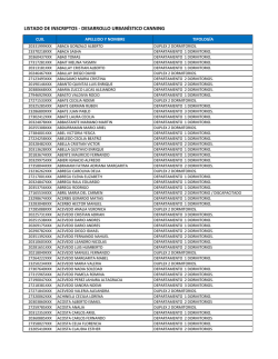 Listado de inscriptos al sorteo