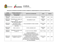 proyectos autorizados en materia de impacto ambiental