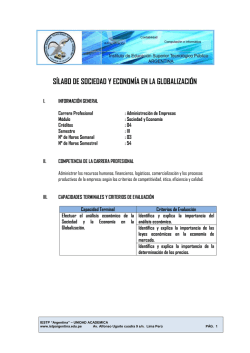 Sociedad y Econom&iacute;a en la Globalizaci&oacute;n