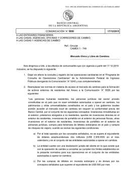 COMUNICACI&Oacute;N &ldquo;A&rdquo; 5850 17/12/2015 A LAS ENTIDADES