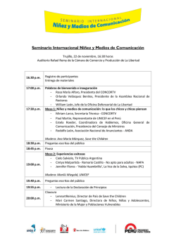 Seminario Internacional Ni&ntilde;ez y Medios de Comunicaci&oacute;n
