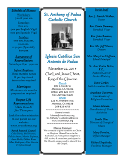 November 22, 2015 - St. Anthony of Padua