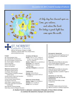 December 20, 2015 | Fourth Sunday of Advent