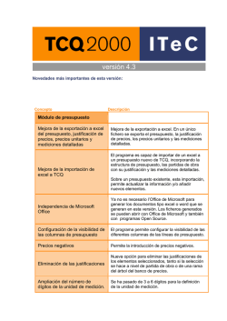 Novedades TCQ v4.3
