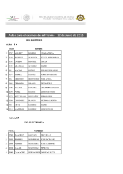 Aulas para el examen de admisi&oacute;n