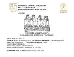 cursos de lengua n&aacute;huatl niveles b&aacute;sico, intermedio y avanzado