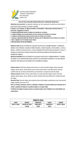 Lista de materiales para Transici&oacute;n Menor 2016