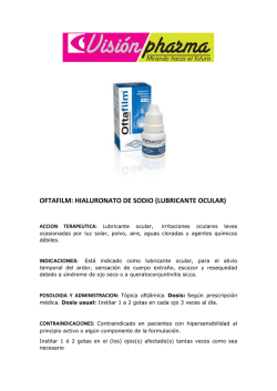 OFTAFILM: HIALURONATO DE SODIO (LUBRICANTE OCULAR)
