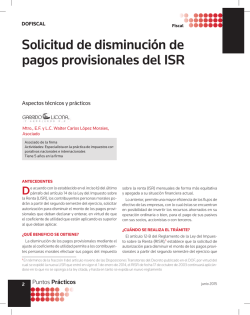 Solicitud de disminuci&oacute;n de pagos provisionales del ISR