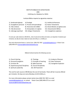 INSTITUTO BIBLICO DE CAPACITACION (EBI) 1318 Hays Av