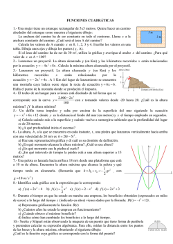 FUNCIONES CUADR&Aacute;TICAS 1.- Una mujer tiene un estanque
