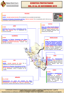 Eventos proyectados del 23 al 29 de Noviembre 2015