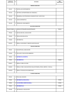 UC MATERIA PRE- REQUISITO PRIMER SEMESTRE FG0101 4