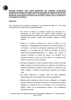 Certificado de Valoraci&oacute;n Provisional