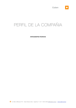 CUBEN, perfil de la compa&ntilde;&iacute;a y antecedentes t&eacute;cnicos