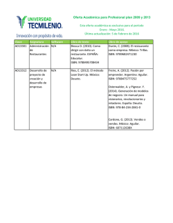 Enero-Mayo 2016 - Universidad TecMilenio