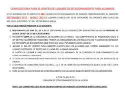 SE LES INFORMA QUE EL SORTEO DE CAJONES DE