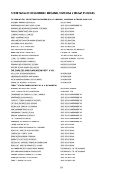 Secretaria de Desarrollo Urbano Vivienda y obras Publicas