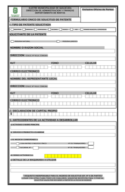 Solicitud de Patentes - I. Municipalidad de Quilicura