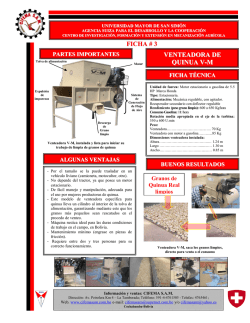 Venteadora de quinua, modelo v-m