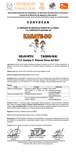 Convocatoria Karate Do - Deportes U.A.T.