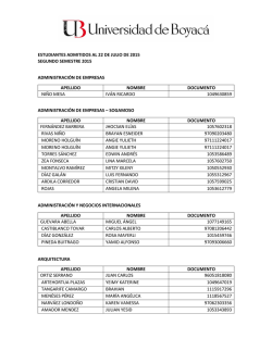 estudiantes admitidos al 22 de julio de 2015 segundo semestre