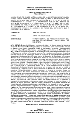 tribunal electoral del estado secretar&iacute;a general de acuerdos turno