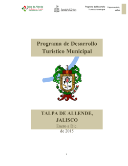 Programa de Desarrollo Tur&iacute;stico Municipal TALPA DE ALLENDE