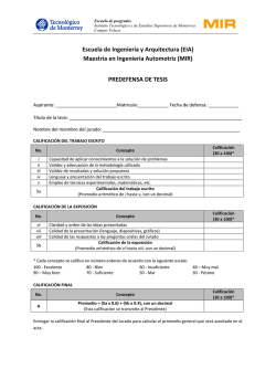 Formato de Calificaci&oacute;n Pre defensa de Tesis