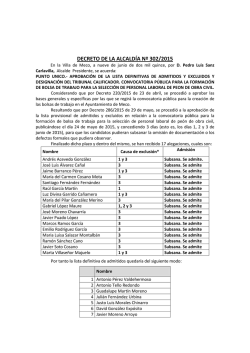 Consulta aqu&iacute; la lista definitiva de admitidos y excluidos en la