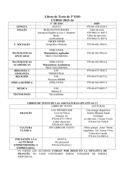 LIBROS DE TEXTO 3&ordm; ESO