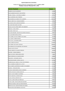 N&oacute;mina General Mensual 011 y 022