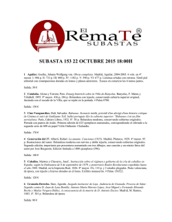 SUBASTA 153 22 OCTUBRE 2015 18:00H