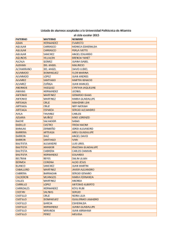 Listado de alumnos aceptados a la Universidad Polit&eacute;cnica de